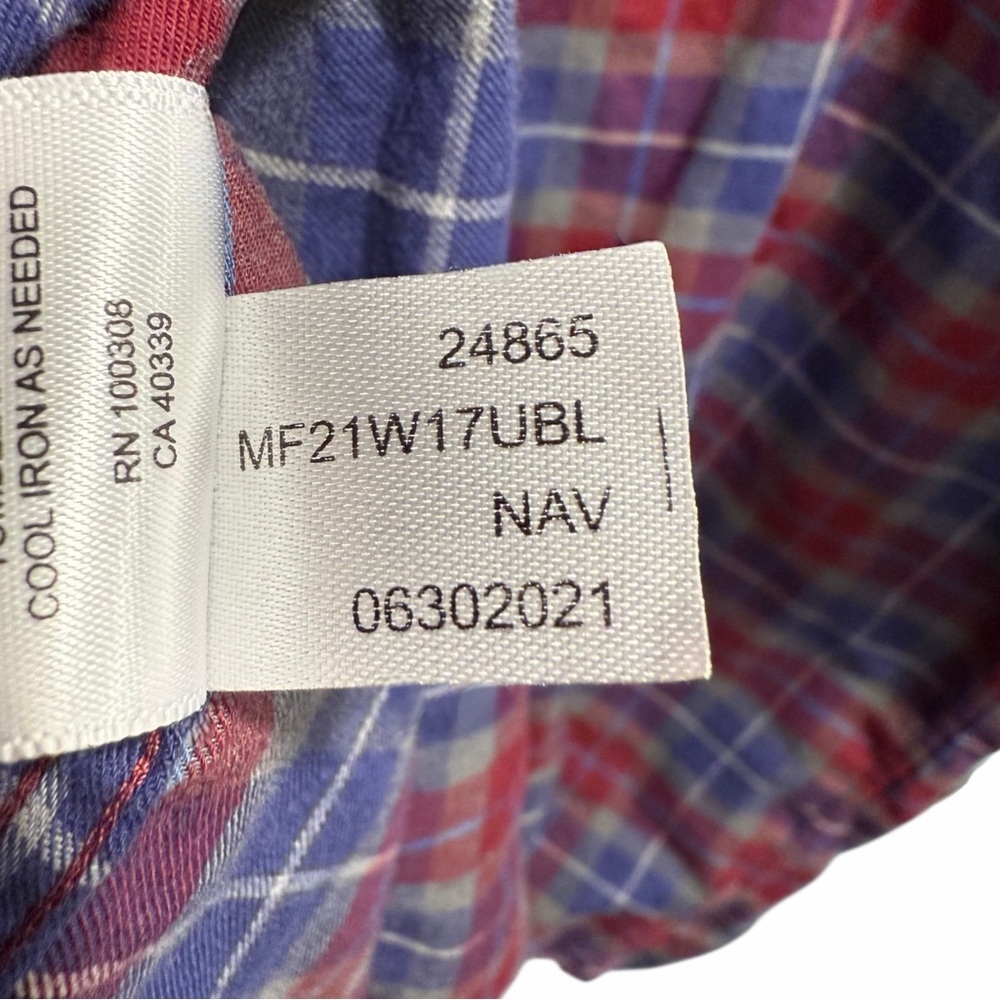 PETER MILLAR ✘ Autumn Soft Beaumont Cotton Sport Button Shirt Red Blue Plaid XL - Picture 9 of 13